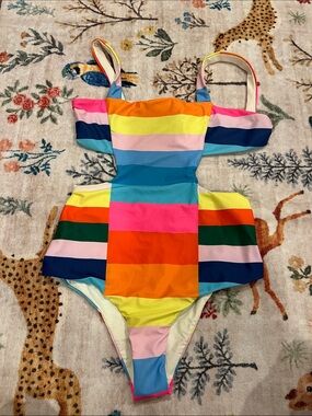Mara Hoffman Multicolor Rainbow Stripe One-Piece Swimsuit